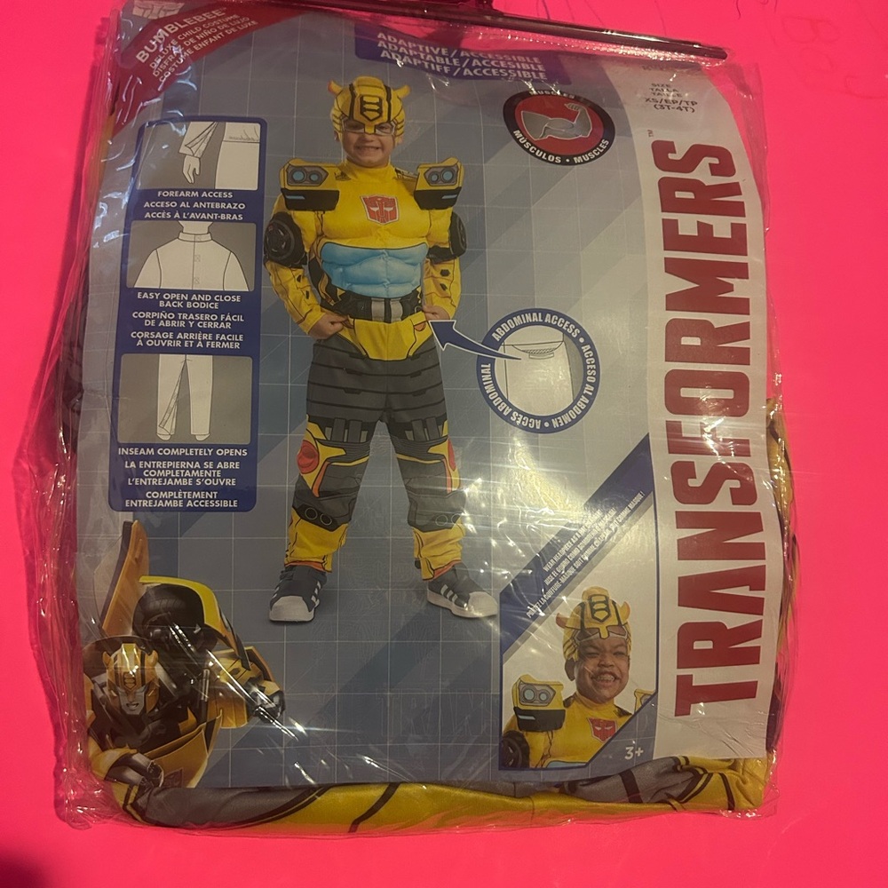 Kids Transformers Bumblebee Adaptive Costume Ex Small‎ 3T-4T